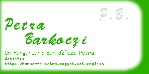 petra barkoczi business card